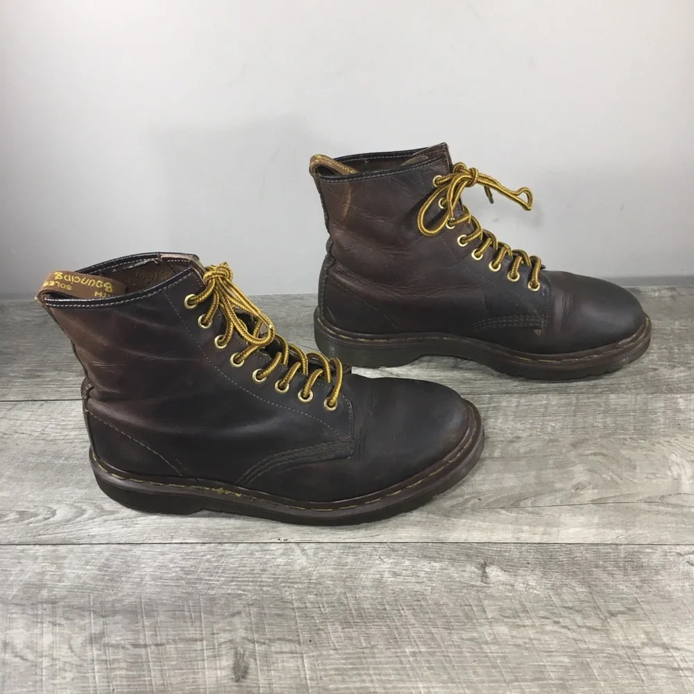 Vtg Docs Dr. Martens 1460 839 Distressed Brown Leather Men’s Combat Punk Boots 8